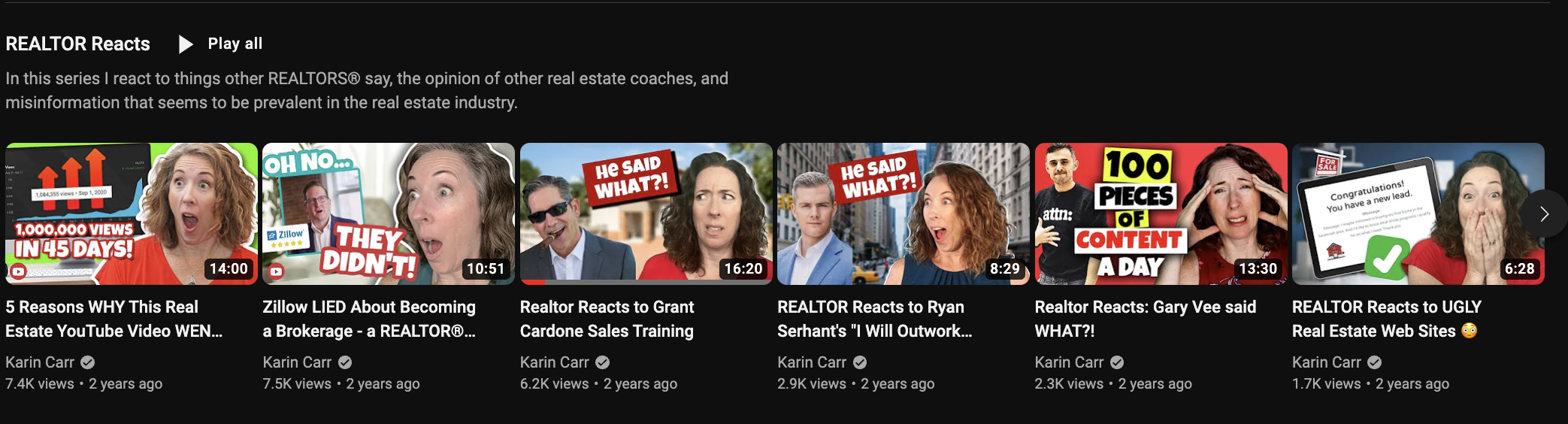 We helped this client create powerful planting her flag content that brought her a ton of views and authority. When you have powerful content to create, youtube channel for business actually works. 